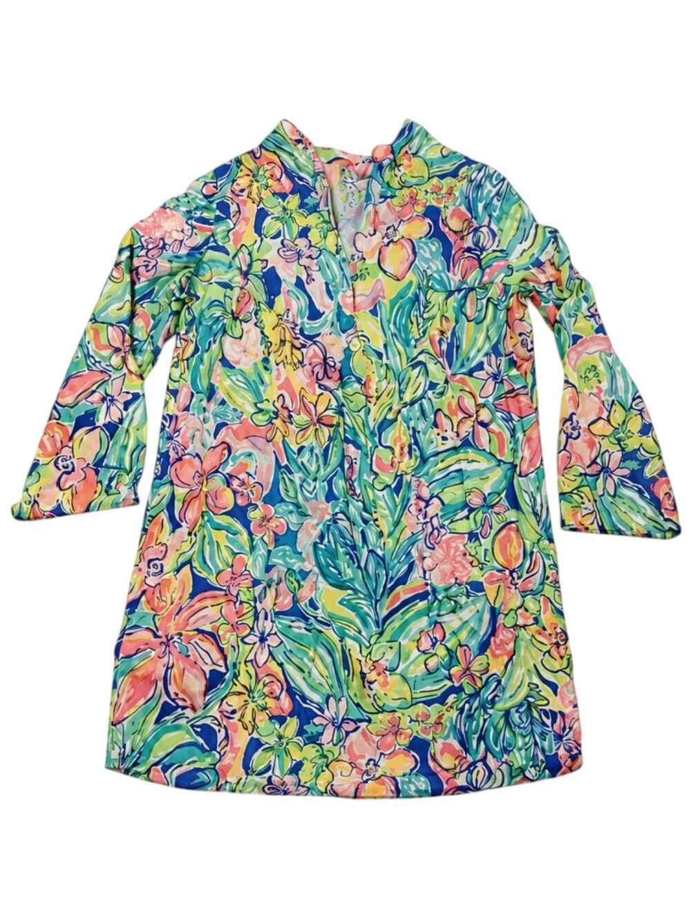 Lilly Pulitzer~Womens Surf Gypsea Esme Coverup Beach Dress~Bennet Blue Floral~XS